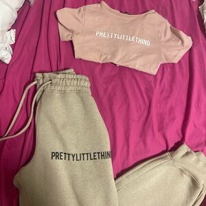 PrettyLittleThing Kids Tan Joggers